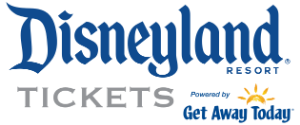 Disneyland Resort Logo with text that reads Tickets powered by Get Away Today