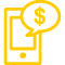 Phone with money symbol icon